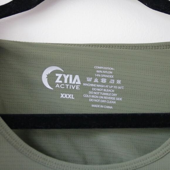 Women's ZYIA Olive Green XXXL Sleeveless Athletic Top Shirt - Picture 4 of 6